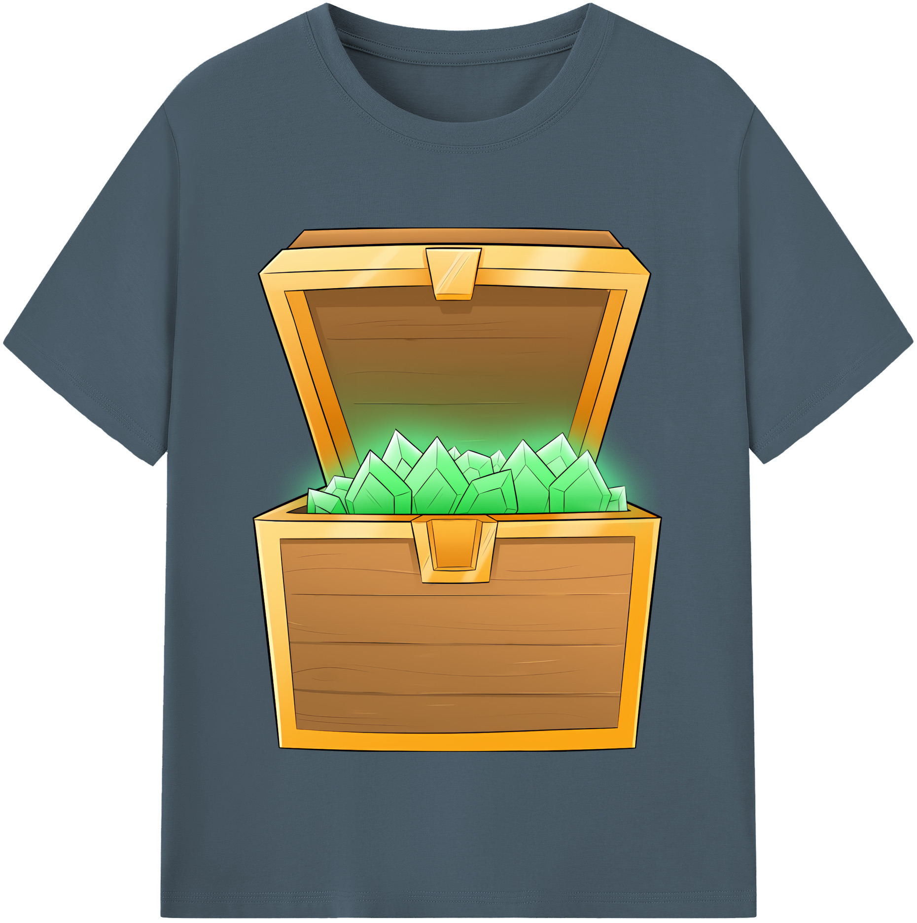 （画像用） マインクラフト ブロックの世界 Minecraft MC Block world 綿100％半袖Tシャツ（フロントプリント）